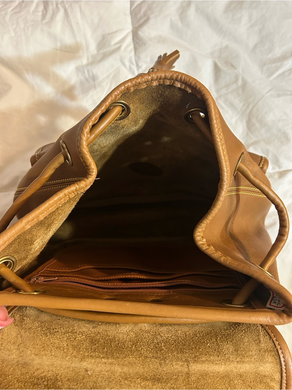Dooney and Burke Classic Leather Tassel Mini Backpack - Brown - Picture 5 of 6
